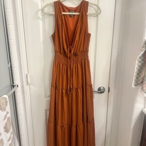 Taylor Rust Sleeveless Maxi Dress